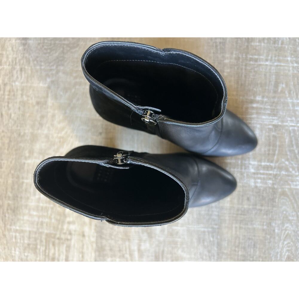 WHBM Kaydyn Ankle Booties Womens 6 Black Leather Velvet Block Heel Shoes NEW - Picture 8 of 16